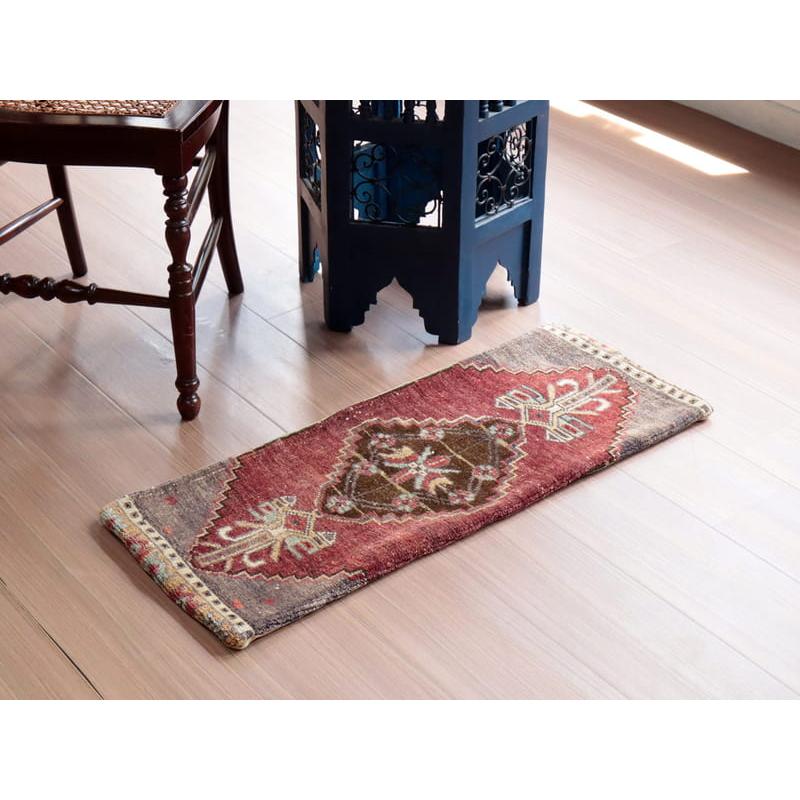 ヴィンテージラグ クッションカバー33×80cmシワス 六角形の ヴィンテージラグ クッションカバー33×80cmシワス 六角形の