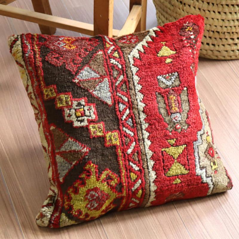 クッションカバー ヴィンテージ パイル織り 40×40cmトルコ絨毯 シワス地方 | ブランド登録なし