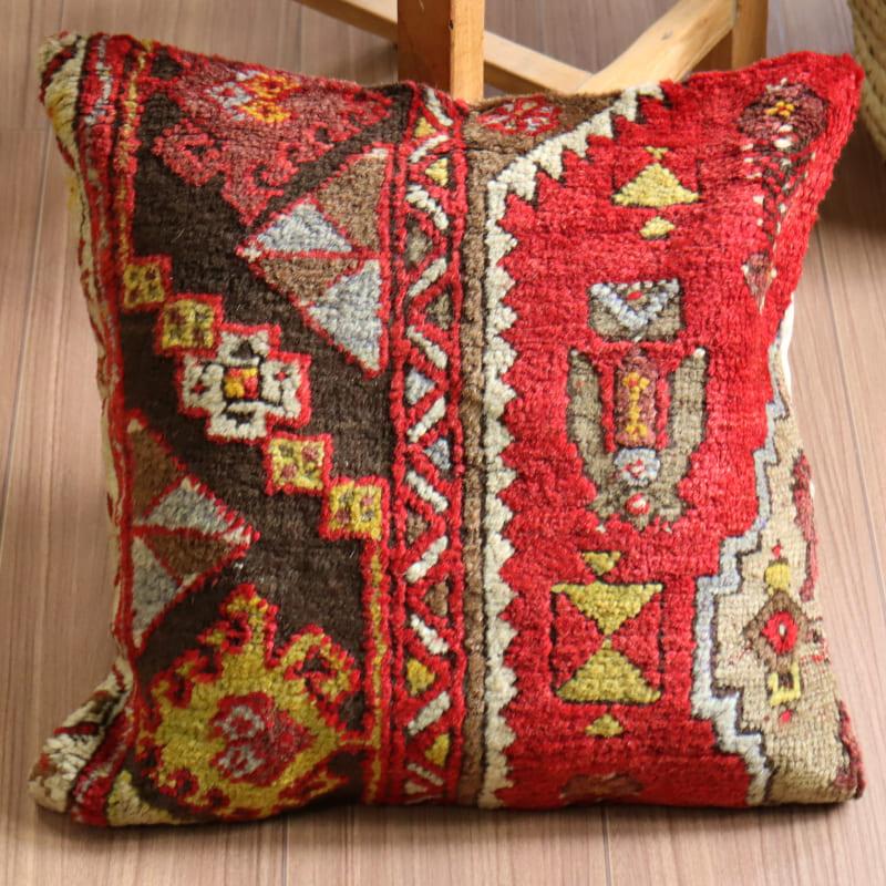 クッションカバー ヴィンテージ パイル織り 40×40cmトルコ絨毯 シワス地方 | ブランド登録なし | 01