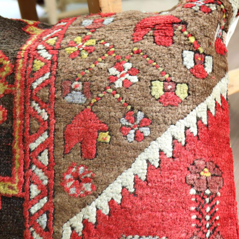 クッションカバー ヴィンテージ パイル織り 41×40cmトルコ絨毯 シワス