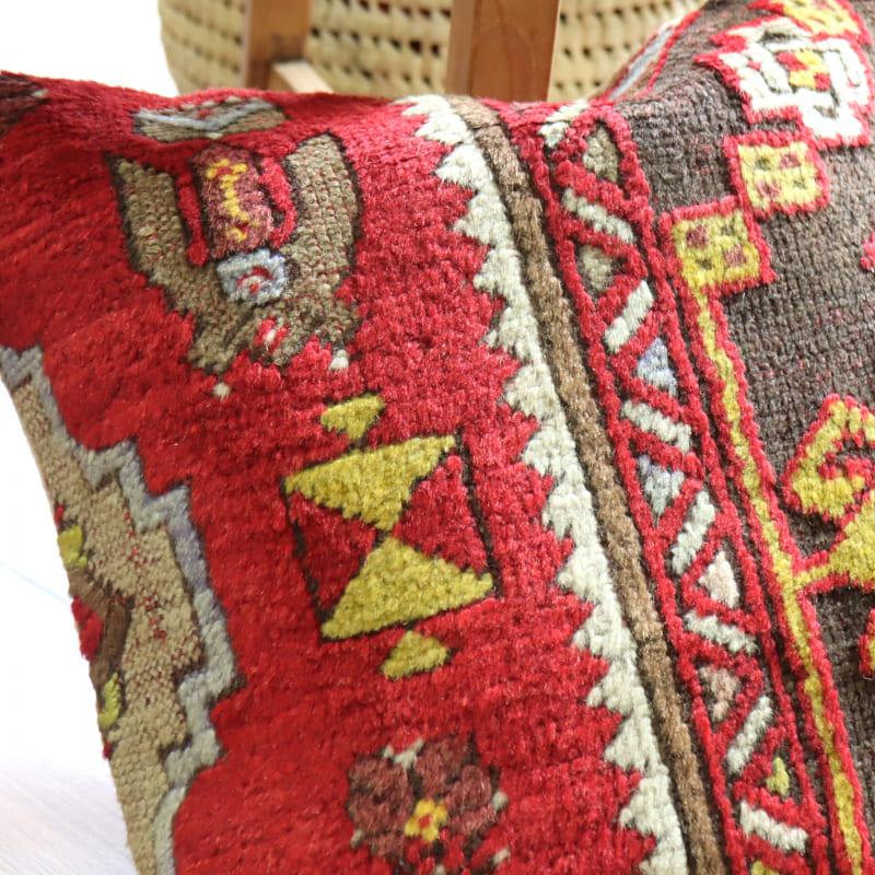 クッションカバー ヴィンテージ パイル織り 41×41cmトルコ絨毯 シワス