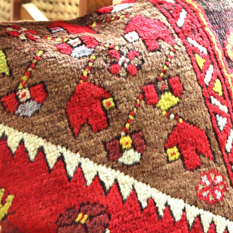 クッションカバー ヴィンテージ パイル織り 41×41cmトルコ絨毯 シワス地方の画像