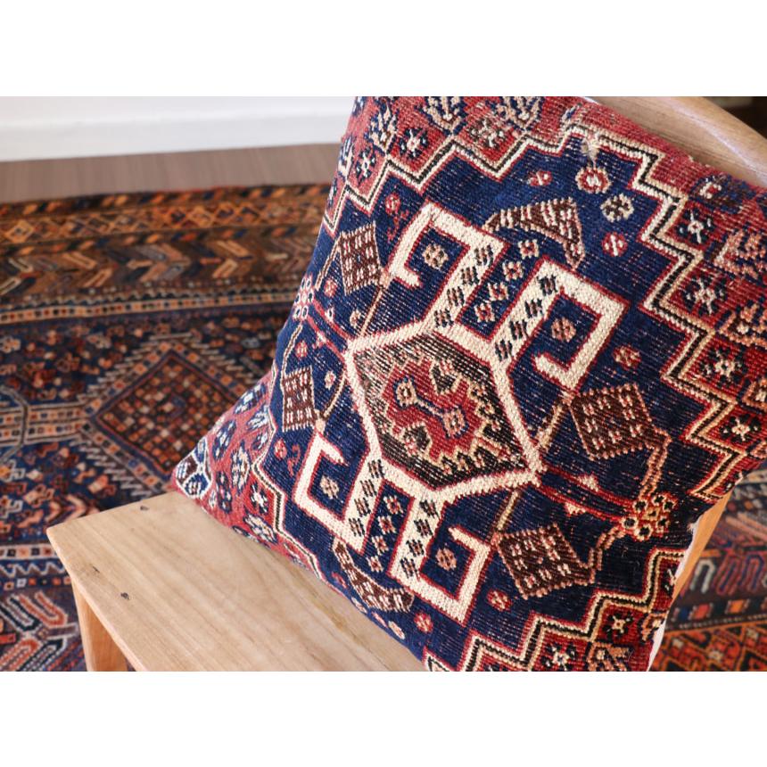 アンティークラグ クッションカバー 50×50cm カシュカイ族 手織り絨毯 | ブランド登録なし | 01