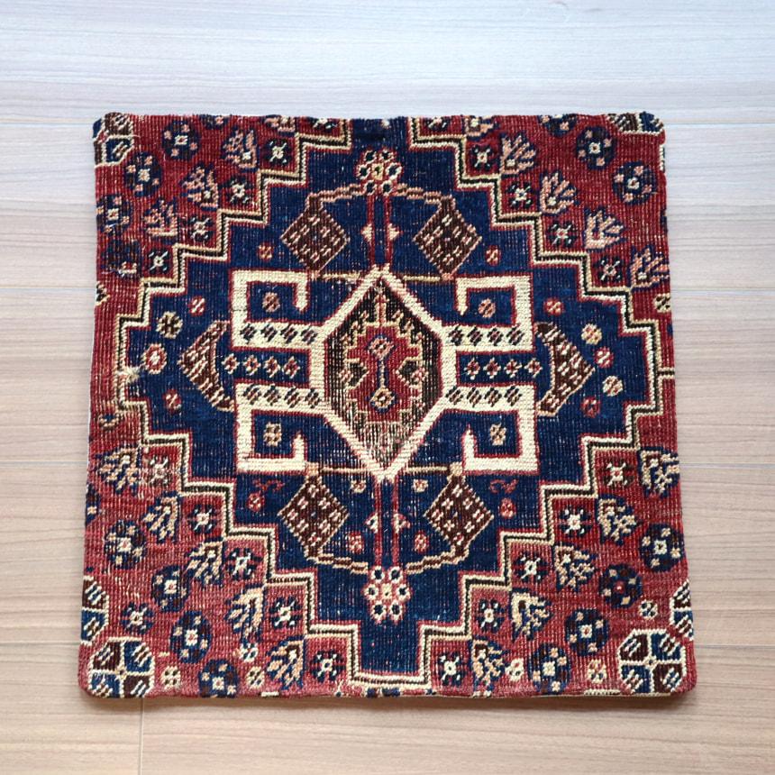 アンティークラグ クッションカバー 50×50cm カシュカイ族 手織り絨毯 | ブランド登録なし | 06