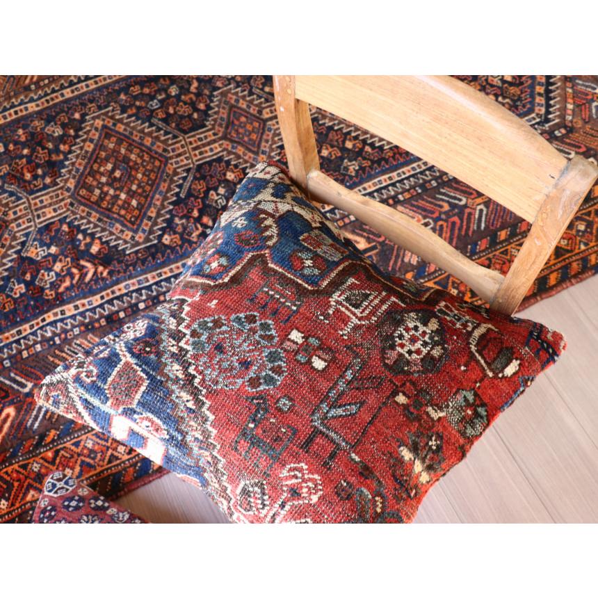 アンティークラグ クッションカバー 50×50cm カシュカイ族 手織り絨毯 | ブランド登録なし | 02