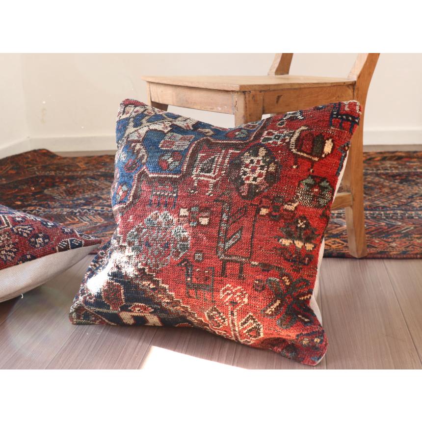 アンティークラグ クッションカバー 50×50cm カシュカイ族 手織り絨毯 | ブランド登録なし | 05