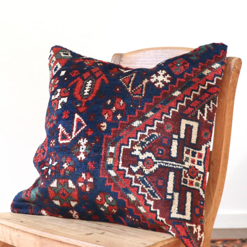 アンティークラグ クッションカバー 49×49cm カシュカイ族 手織り絨毯 | ブランド登録なし