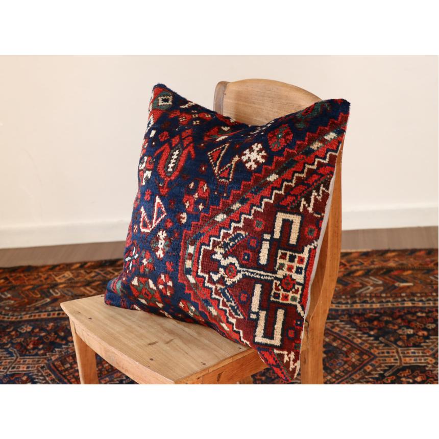 アンティークラグ クッションカバー 49×49cm カシュカイ族 手織り絨毯 | ブランド登録なし | 01