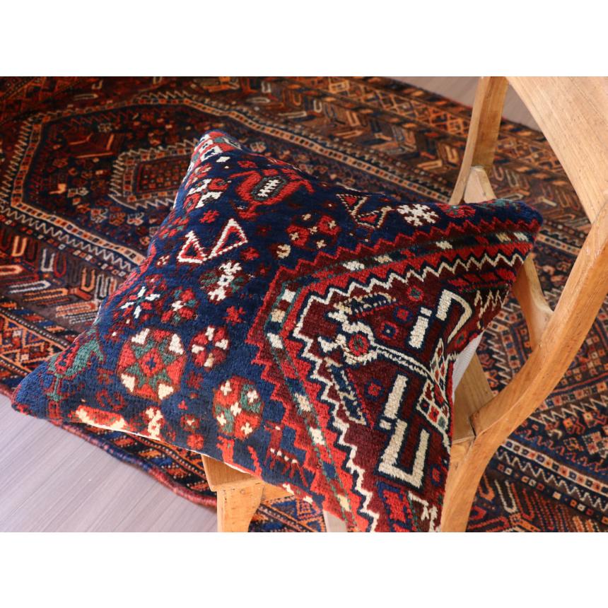 アンティークラグ クッションカバー 49×49cm カシュカイ族 手織り絨毯 | ブランド登録なし | 02