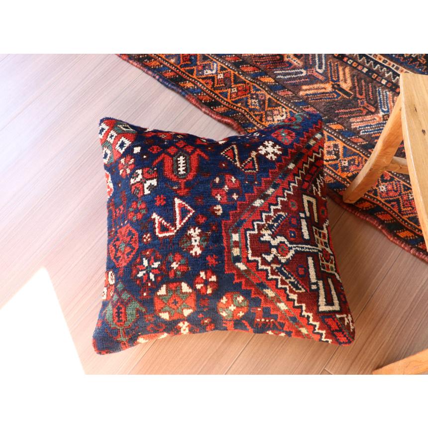 アンティークラグ クッションカバー 49×49cm カシュカイ族 手織り絨毯 | ブランド登録なし | 03