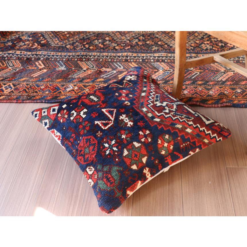 アンティークラグ クッションカバー 49×49cm カシュカイ族 手織り絨毯 | ブランド登録なし | 04