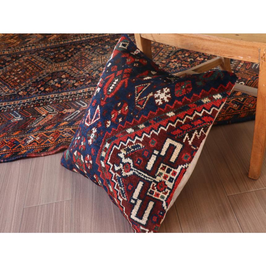 アンティークラグ クッションカバー 49×49cm カシュカイ族 手織り絨毯 | ブランド登録なし | 05