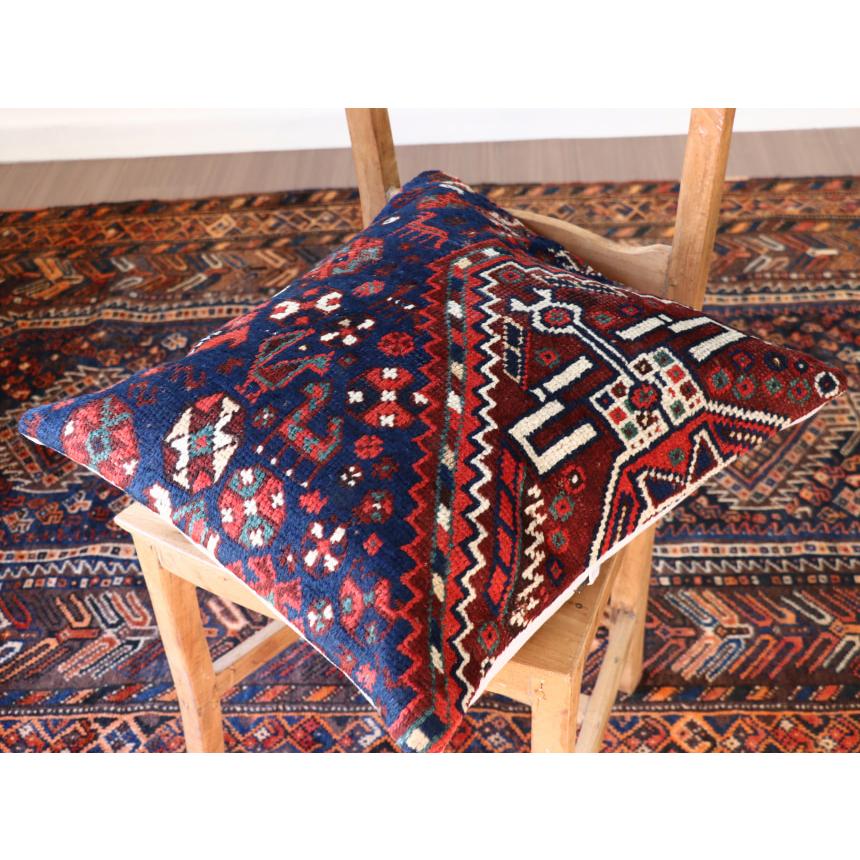 アンティークラグ クッションカバー 50×50cm カシュカイ族 手織り絨毯 | ブランド登録なし | 02