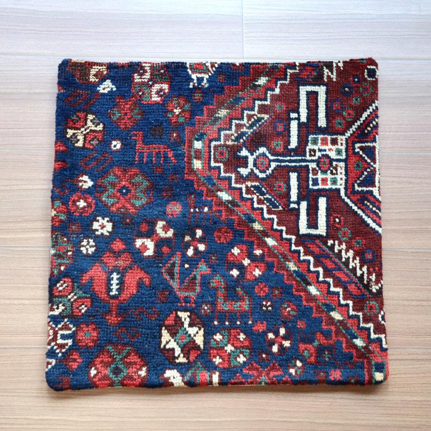 アンティークラグ クッションカバー 50×50cm カシュカイ族 手織り絨毯 | ブランド登録なし | 07
