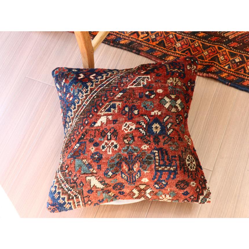 アンティークラグ クッションカバー 49×49cm カシュカイ族 手織り絨毯 | ブランド登録なし | 02