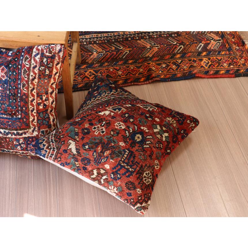 アンティークラグ クッションカバー 49×49cm カシュカイ族 手織り絨毯 | ブランド登録なし | 05