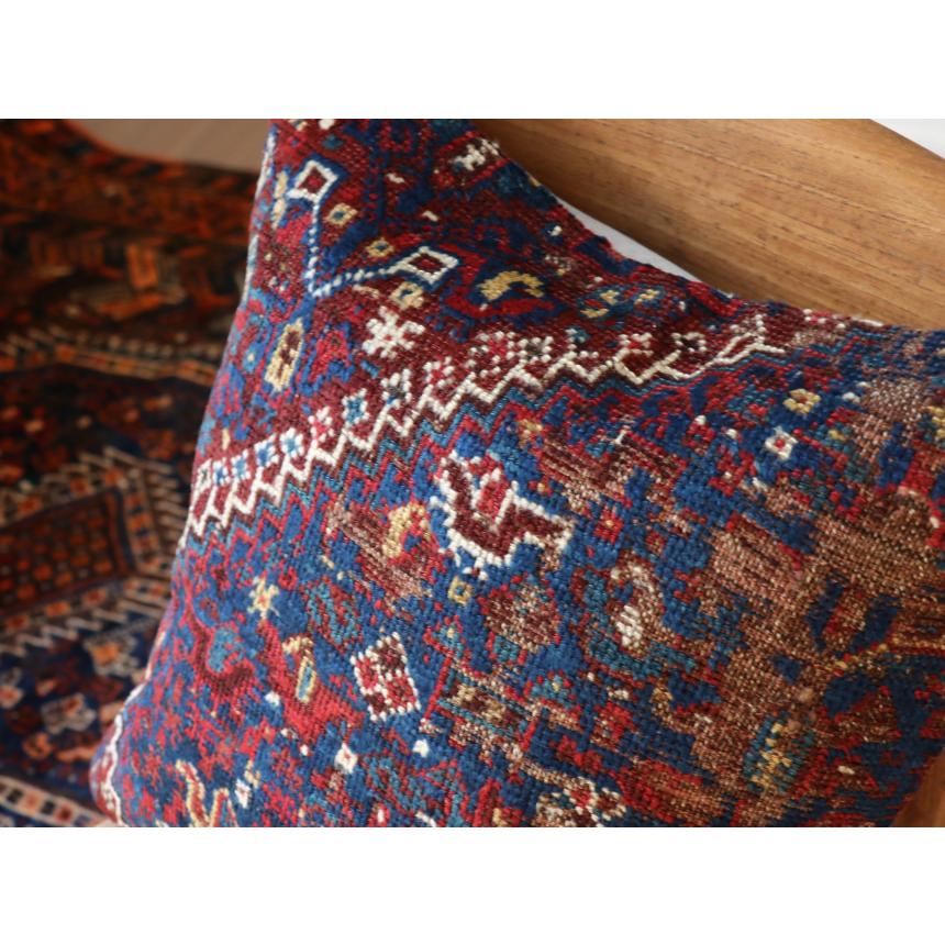 アンティークラグ クッションカバー 50×50cm カシュカイ族 手織り絨毯 | ブランド登録なし | 01