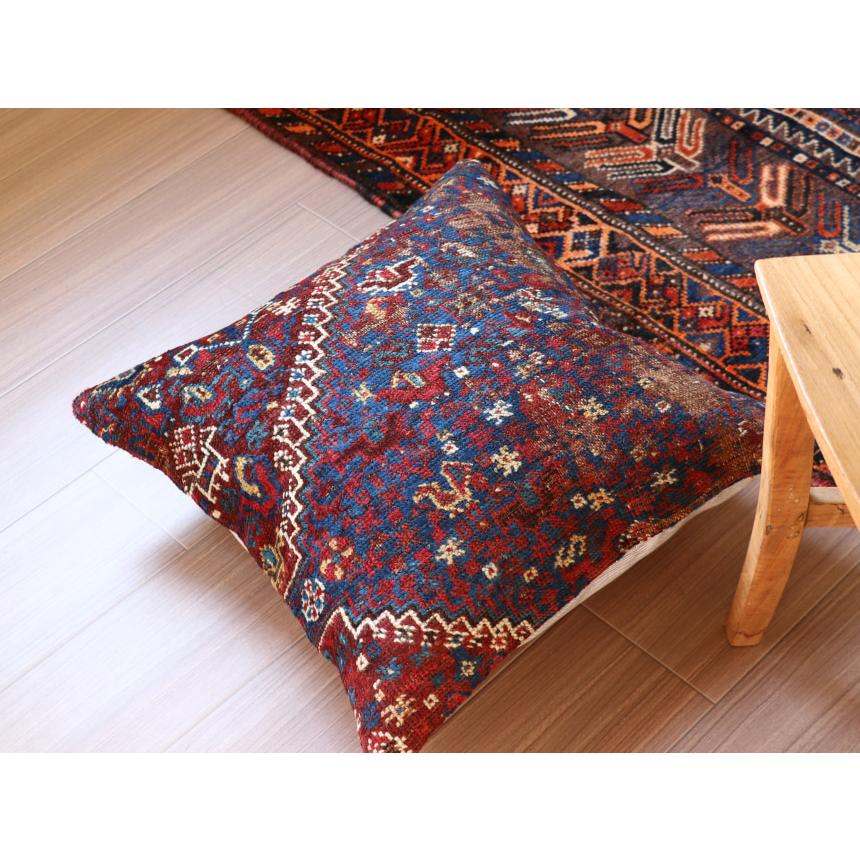 アンティークラグ クッションカバー 50×50cm カシュカイ族 手織り絨毯 | ブランド登録なし | 03