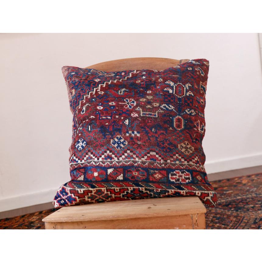 アンティークラグ クッションカバー 50×50cm カシュカイ族 手織り絨毯 | ブランド登録なし | 01