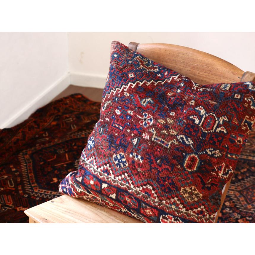 アンティークラグ クッションカバー 50×50cm カシュカイ族 手織り絨毯 | ブランド登録なし | 02