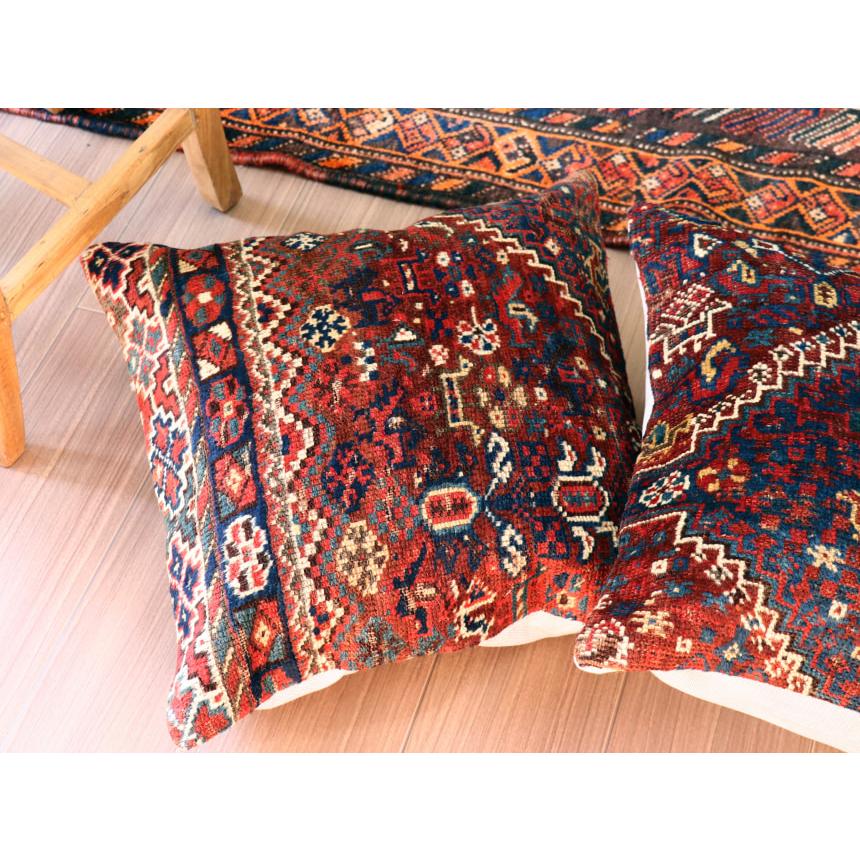 アンティークラグ クッションカバー 50×50cm カシュカイ族 手織り絨毯 | ブランド登録なし | 06