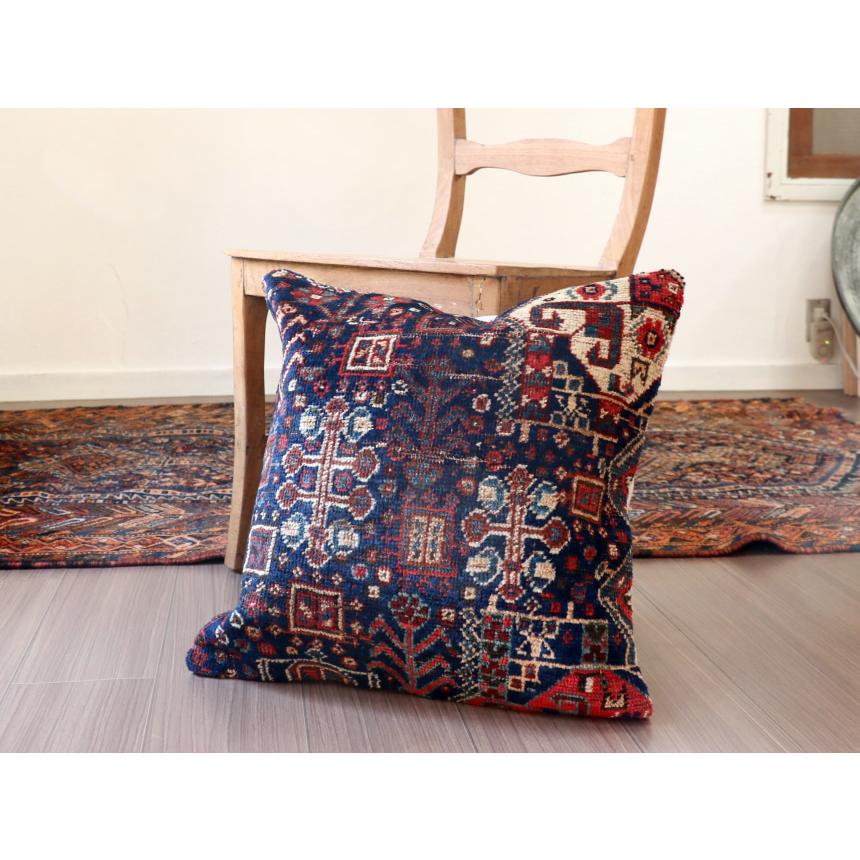 アンティークラグ クッションカバー 50×50cm カシュカイ族 手織り絨毯 | ブランド登録なし | 01