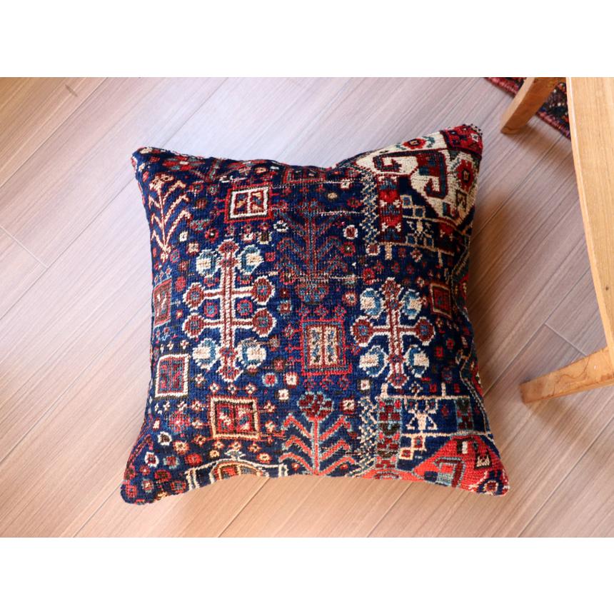 アンティークラグ クッションカバー 50×50cm カシュカイ族 手織り絨毯 | ブランド登録なし | 02