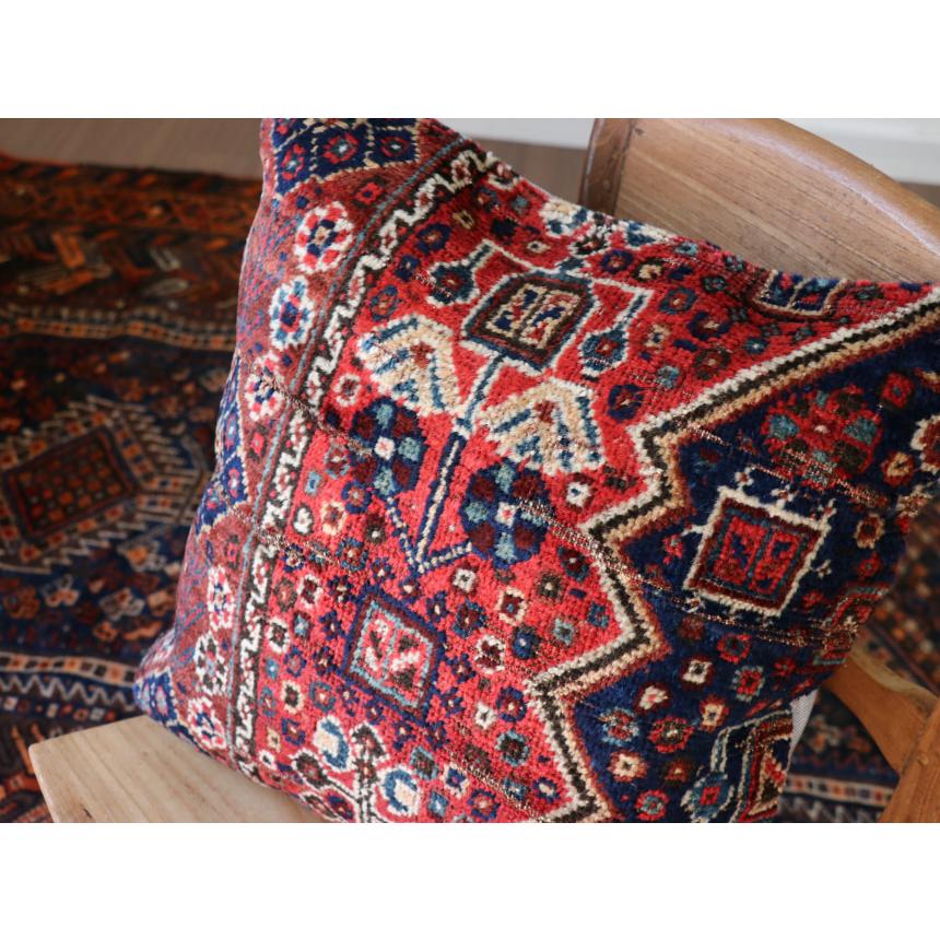アンティークラグ クッションカバー 50×50cm カシュカイ族 手織り絨毯 | ブランド登録なし | 01
