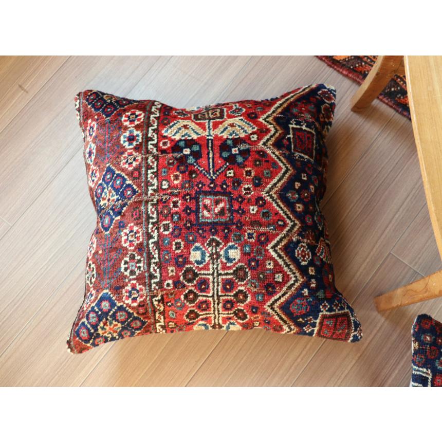 アンティークラグ クッションカバー 50×50cm カシュカイ族 手織り絨毯 | ブランド登録なし | 02
