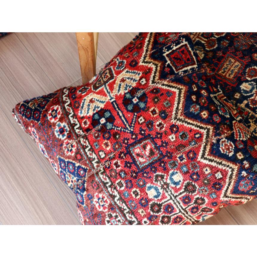 アンティークラグ クッションカバー 50×50cm カシュカイ族 手織り絨毯 | ブランド登録なし | 05