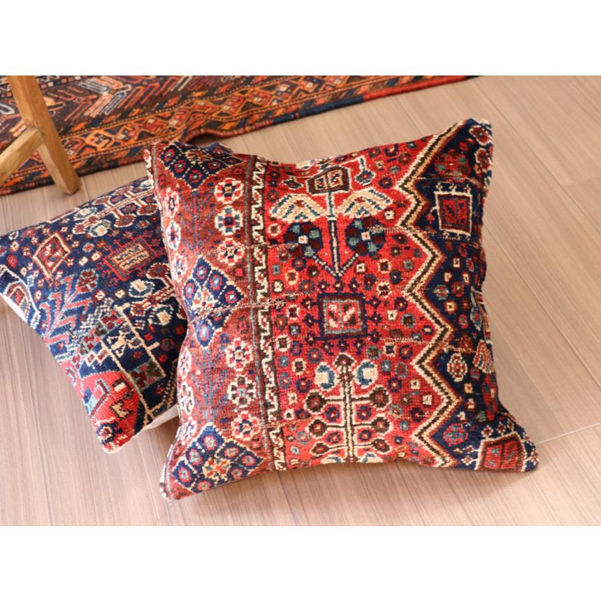 アンティークラグ クッションカバー 50×50cm カシュカイ族 手織り絨毯 | ブランド登録なし | 06