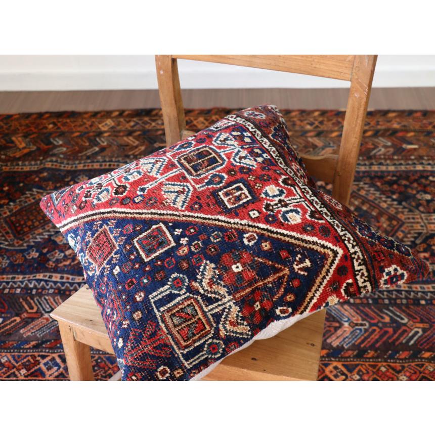 アンティークラグ クッションカバー 50×50cm カシュカイ族 手織り絨毯 | ブランド登録なし | 01