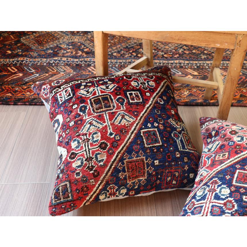 アンティークラグ クッションカバー 50×50cm カシュカイ族 手織り絨毯 | ブランド登録なし | 03