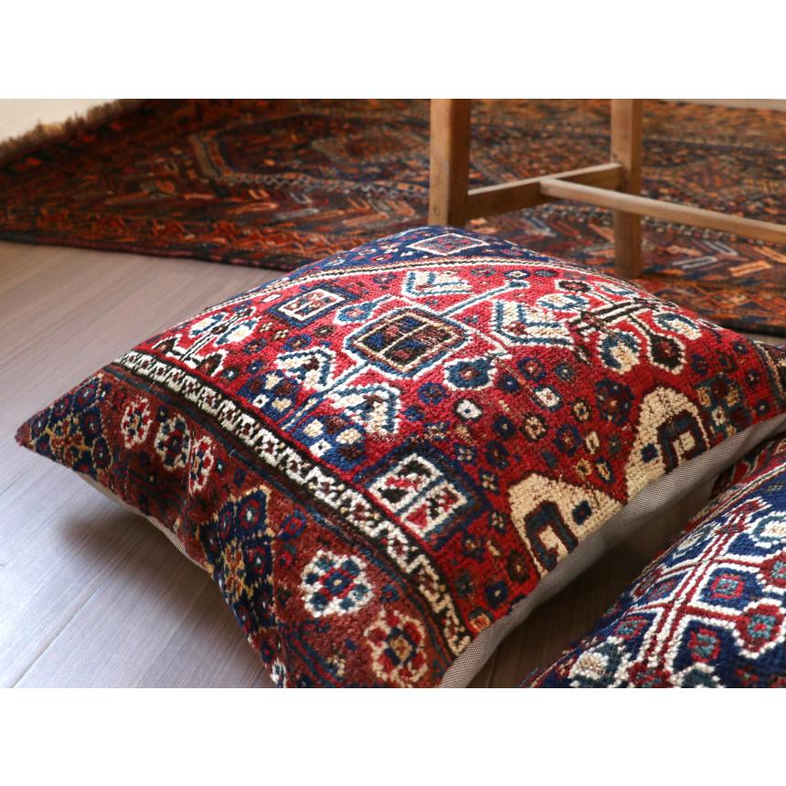 アンティークラグ クッションカバー 50×50cm カシュカイ族 手織り絨毯 | ブランド登録なし | 05