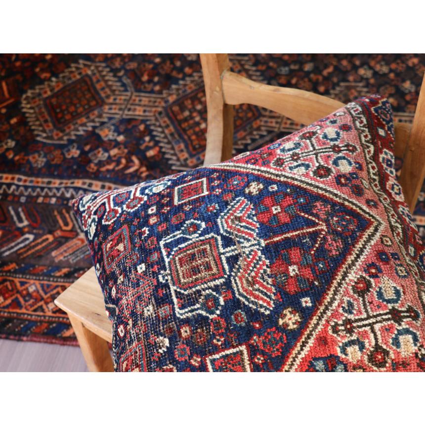 アンティークラグ クッションカバー 50×50cm カシュカイ族 手織り絨毯 | ブランド登録なし | 01