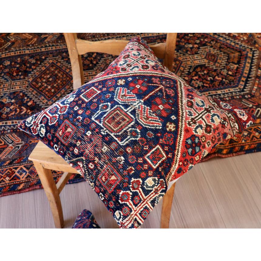 アンティークラグ クッションカバー 50×50cm カシュカイ族 手織り絨毯 | ブランド登録なし | 02