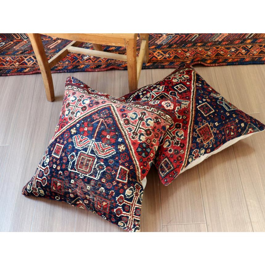 アンティークラグ クッションカバー 50×50cm カシュカイ族 手織り絨毯 | ブランド登録なし | 06