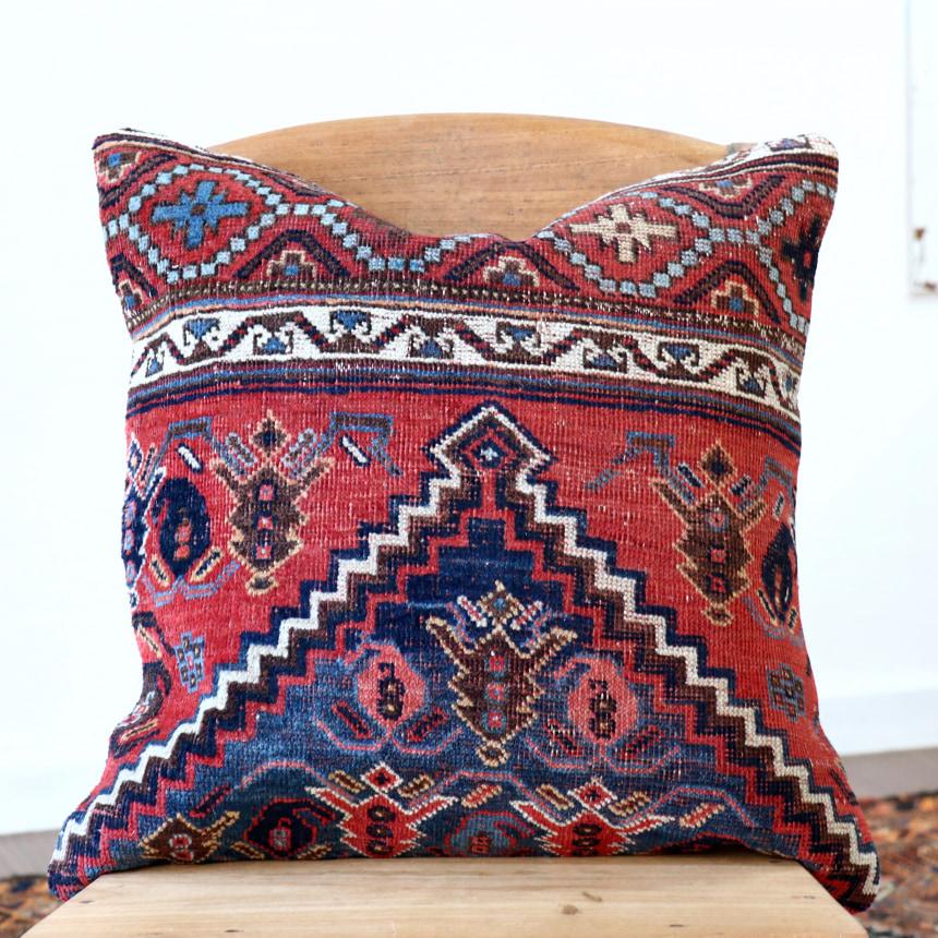 アンティークラグ クッションカバー 50×50cm カシュカイ族 手織り絨毯 | ブランド登録なし