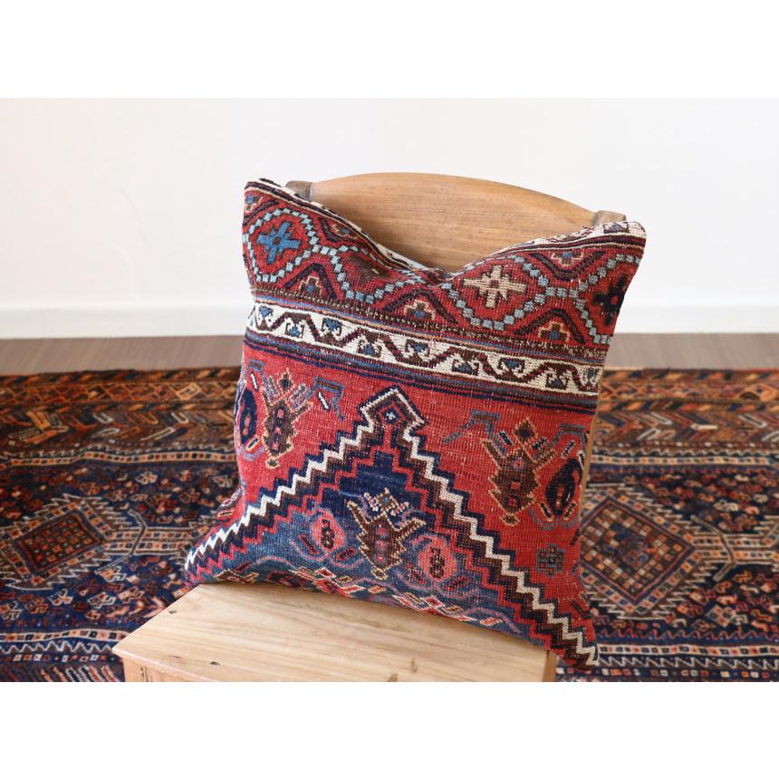 アンティークラグ クッションカバー 50×50cm カシュカイ族 手織り絨毯 | ブランド登録なし | 01