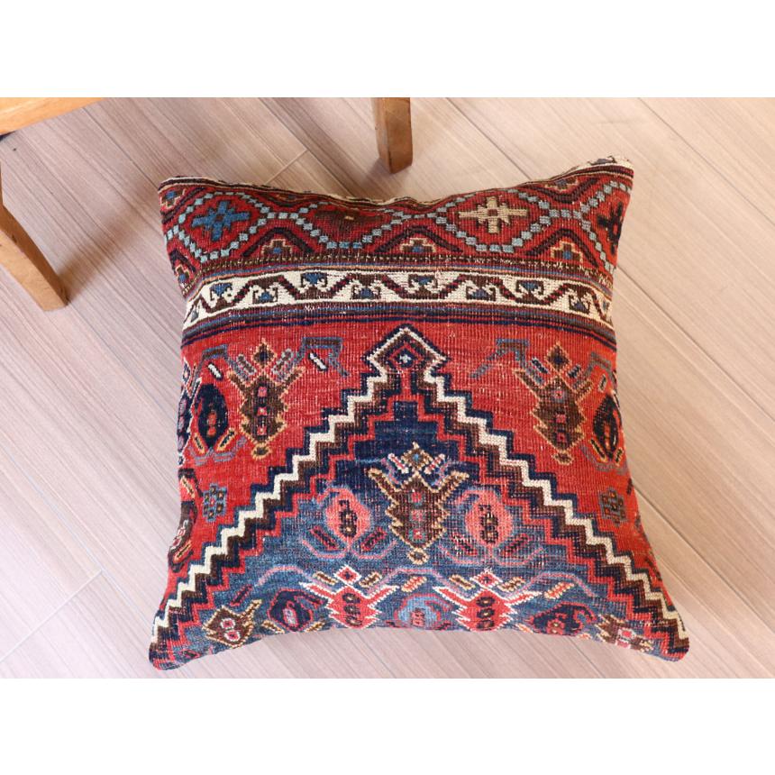 アンティークラグ クッションカバー 50×50cm カシュカイ族 手織り絨毯 | ブランド登録なし | 02
