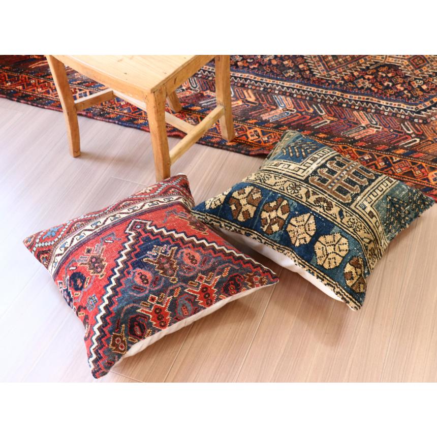 アンティークラグ クッションカバー 50×50cm カシュカイ族 手織り絨毯 | ブランド登録なし | 03