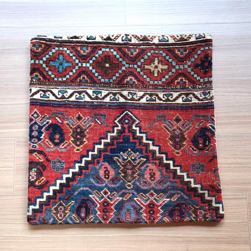 アンティークラグ クッションカバー 50×50cm カシュカイ族 手織り絨毯 | ブランド登録なし | 06