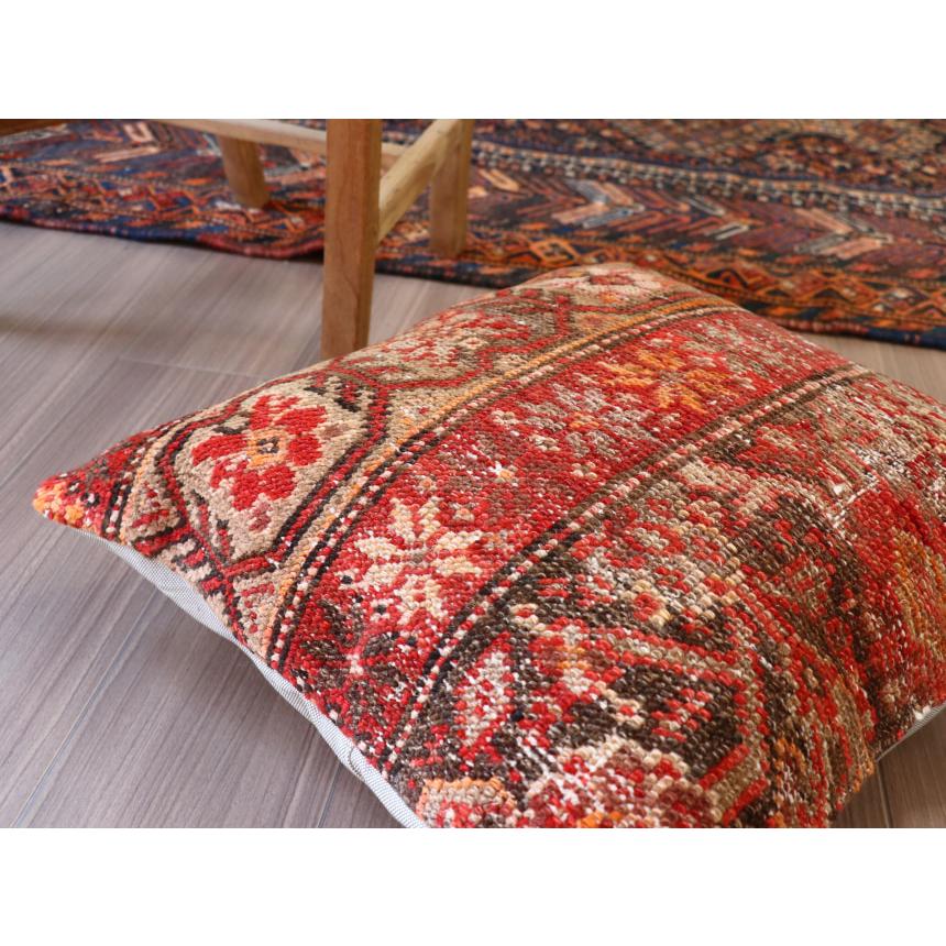 アンティークラグ クッションカバー 50×50cm ヴィンテージ　パイル織り絨毯 | ブランド登録なし | 01