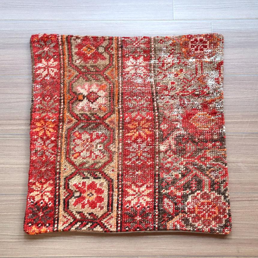 アンティークラグ クッションカバー 50×50cm ヴィンテージ　パイル織り絨毯 | ブランド登録なし | 05