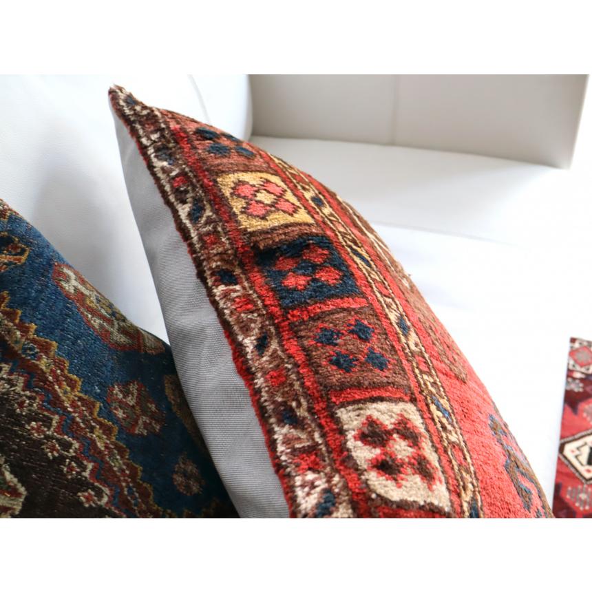 パイル織りラグ クッションカバー 60×40cm キルギス　ヴィンテージ絨毯 | ブランド登録なし | 05