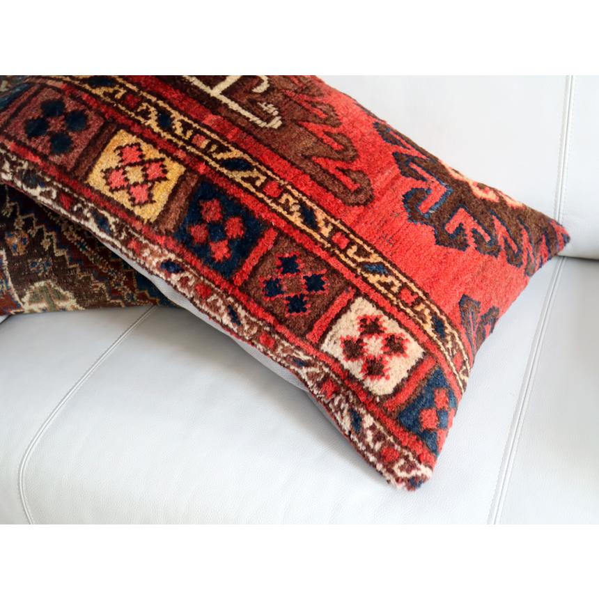 パイル織りラグ クッションカバー 60×40cm キルギス　ヴィンテージ絨毯 | ブランド登録なし | 08
