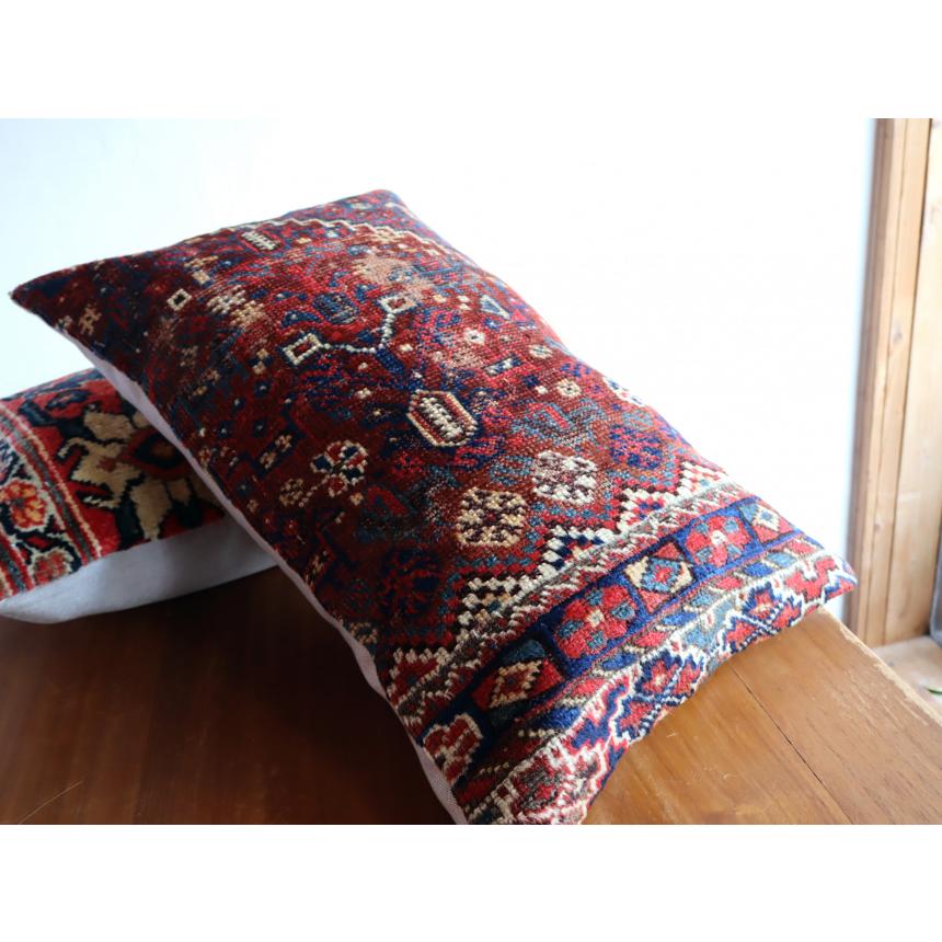 アンティークラグ クッションカバー 60×40cm カシュカイ族 手織り絨毯 | ブランド登録なし | 01