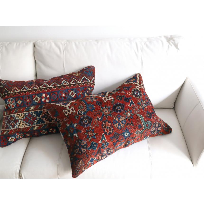 アンティークラグ クッションカバー 61×40cm カシュカイ族 手織り絨毯 | ブランド登録なし | 01