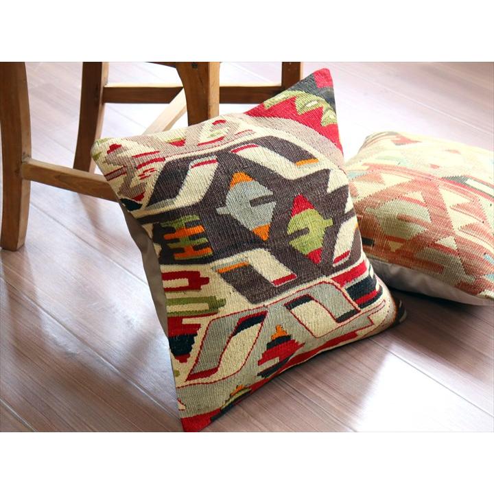 オールドキリム パッチワーク フプクッションカバー オールドキリム クッションカバー 39×39cm エシュメ Old Kilim Cushion