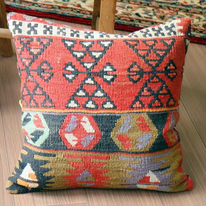 オールドキリム クッションカバー 40×40cm カイセリ チフカナットキリム  Old Kilim Cushion | ブランド登録なし